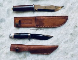 It was with a passion for various blades, knives, kukris, swords and such that Heritage Knives got established. Thus we do occationally create small batches of various knives for collectors and users.  Our range of knives & blades includes from professional Chef & Kitchen knives to other blades and Machetes for Survival training & Bushcraft courses.    Before going about any knife we research it from a historical, utility and professional perspective to get the nitty gritty details correct and start making the first examples before finalising on a prototype.  Different knives feel different as they were made for a certain purpose/use, these factors must be included in the making process, its not only about how it looks. Its easy to make a knife like object that looks like a knife but behaves not like a knife. Our standards are high, we expect alot from what we do so that you can relax and trust your blade from Heritage Knives.   The skills accumulated through making various knives, from small to large we partly show here by offering a carefully choosen selection of hand forged high carbon knives based on proffesional, civilian utility and/or military use. These knives are made as both collectors items and user tools, they will serve you well and can be trusted to do their duty.  Please keep in mind each knife we make is carefully hand forged without power hammers and other advanced tools (though for Nepal we are rather high tech), forged by hand in a traditional way, where we have combined aspects of black smithing based on both eastern and western traditions & methods to get the best results.   Add we are located in Nepal where its difficult to access many of the knives that are offered in other countries or parts of the World. This makes us extra proud to be able to have the originals of what we are basing the reproductions on, so that we can understand the dynamics, feel and soul of the knife before we attempt to re-create and/or modify it. Heritage Knives firmly belives each blade & knife has a soul of its own. Speak to your blade!