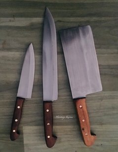 culinary Professional Chef Kitchen Knife and Knives in Kathmandu, Nepal hand forged with new high carbon steel in the Himalayas. Our Chef Knives are designed by Chef Viking of Sweden and available in Kathmandu or through our international distributors. Follow us on Instagram, facebook or url, HERITAGE KNIVES by KILATOOLS.COM. Anyone can make a Chef knife but a functional Chef knife is another story, it requires knowledge and professional experience. Similar to food, we work with high quality raw materials to create our knives, not left overs and why we always use new steel! Cleaver, Santoku, Nakiri, De-boner/Fillet and Peeler/Tapas knife. Kukri Khukuri, Machete and much more. Currently in use in Sweden, Norway, Denmark, Germany, France, Italy, UK, USA, Canada, Nepal, India, Thailand. Always Original, no bollocks. 