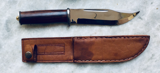 Q225 Quartmermaster Cattaraugus knife, hunting, bushcraft, survival, military. Handforged with high carbon steel. Inspired by the famous WW2 fighting knife of the US military in World War 2. WW2 US Military knife. 