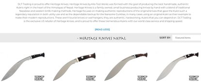 DLT Trading, authorized dealer of Heritage Knives Nepal´s excellent Handforged Gurkha Kukri knife, USA, Canada.