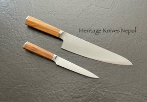 Chef knife, damascus knife, kitchen knife, nepal, kathmandu, damascus steel, professional, high quality, heritage knives.