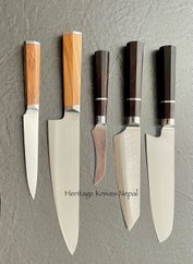 Chef knife, chef knives, damascus knife, kitchen knife, nepal, k damascus steel, heritage knives.