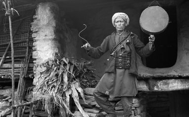 Limbu Shaman Sirupate Gurkha Kukri knife by Heritage Knives Nepal. Hollow forged high carbon steel blade, proper heat treat and black smith methods, traditional and modern Knife maker, oil quench. Kirat, Kiranti, east nepal, rai, myangbo, subba, gurkhas, gorkha tribe martial nepali, ww1, ww2 khukuri, image photo. Utility knife bushcraft, camping, outdoors, nature use, military purchase, army use. History, real blade for real people made in himalaya mountain. thin slim best quality knife . fulltang stick tang full wood. limboo trans himalayan spiritual hindu buddhist animist traditional faith.
